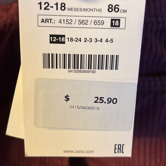 Zara dark purple skort infant or toddler 12-18 months - Picture 5 of 5